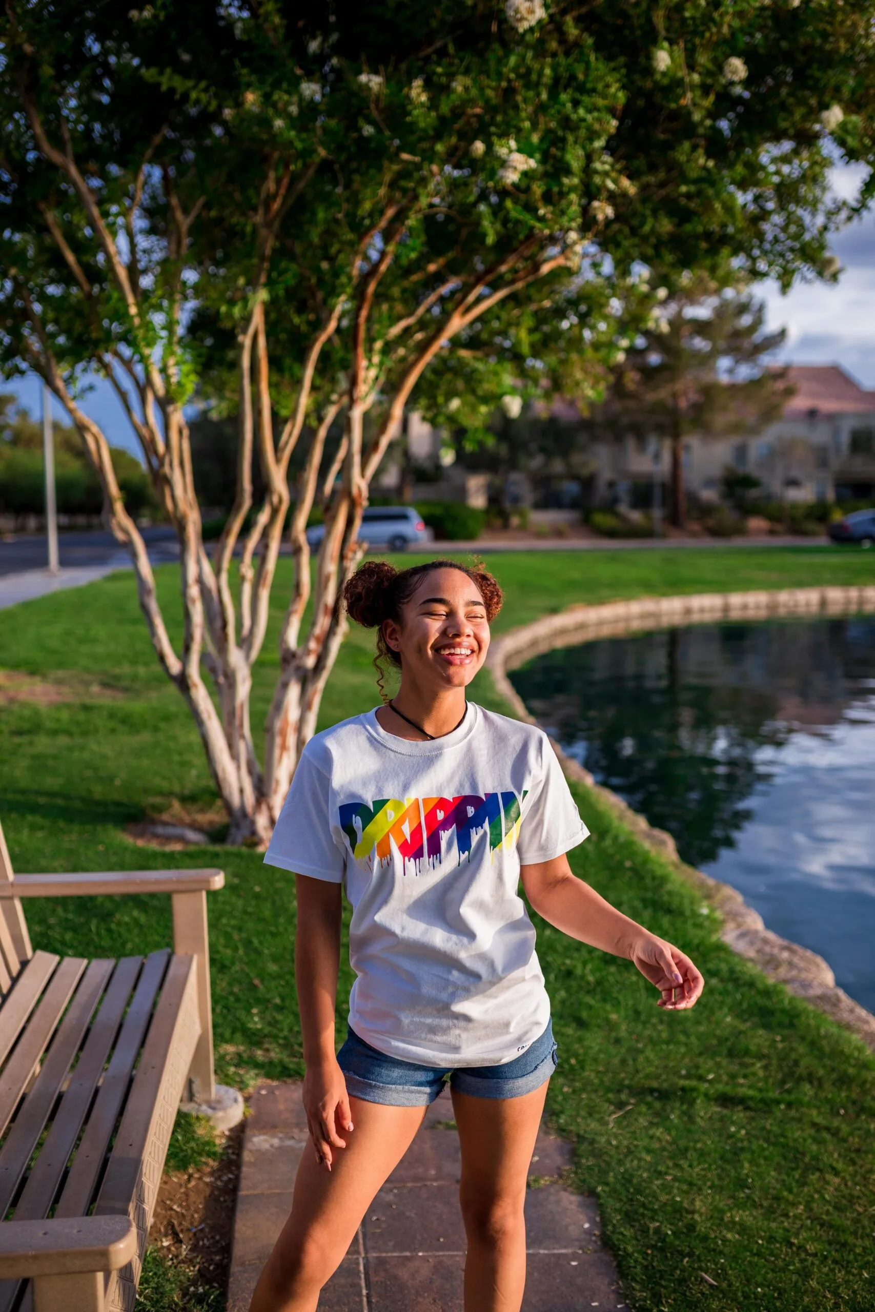 Rainbow Drippin | White Tee