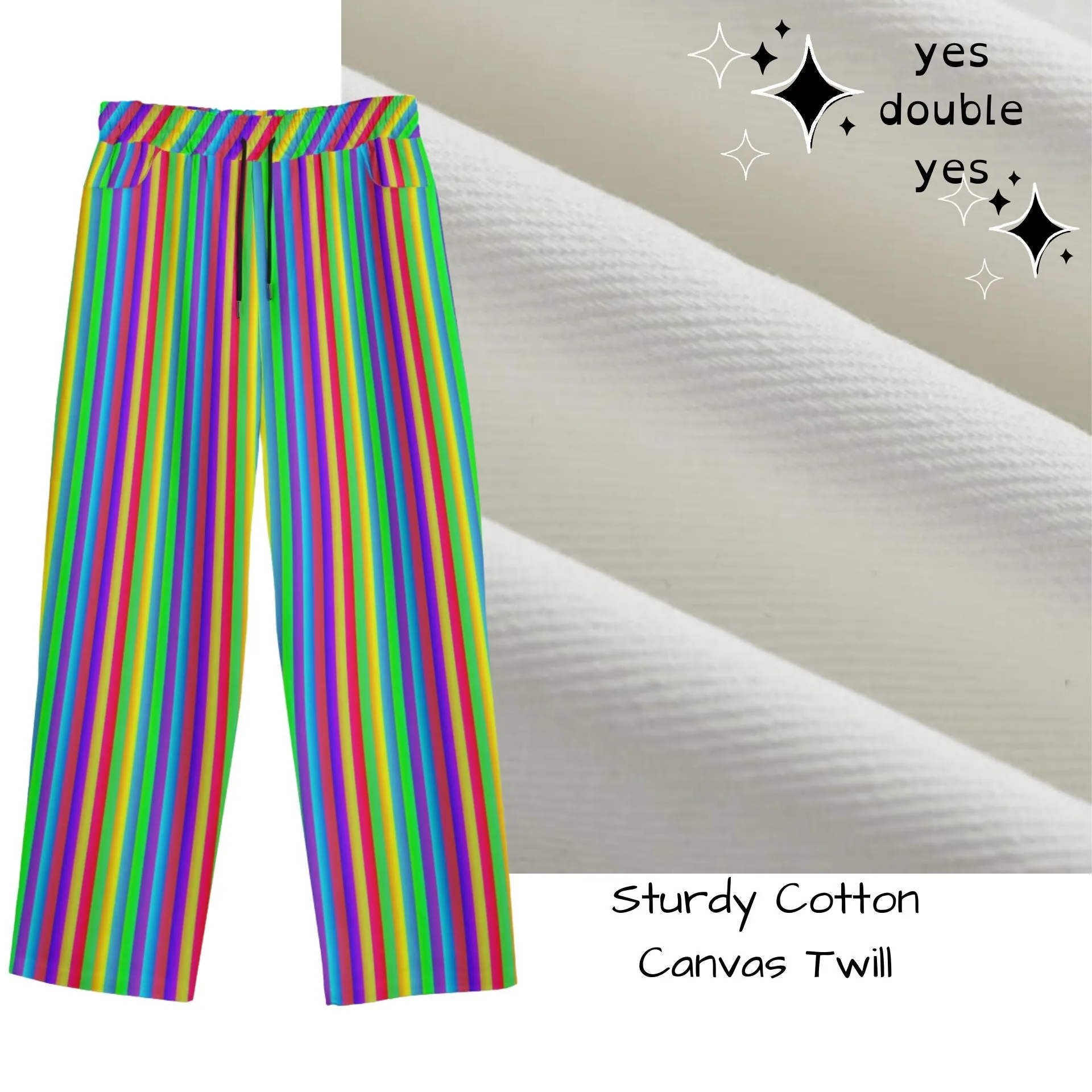 Rainbow Fruit Stripe Clown Pants