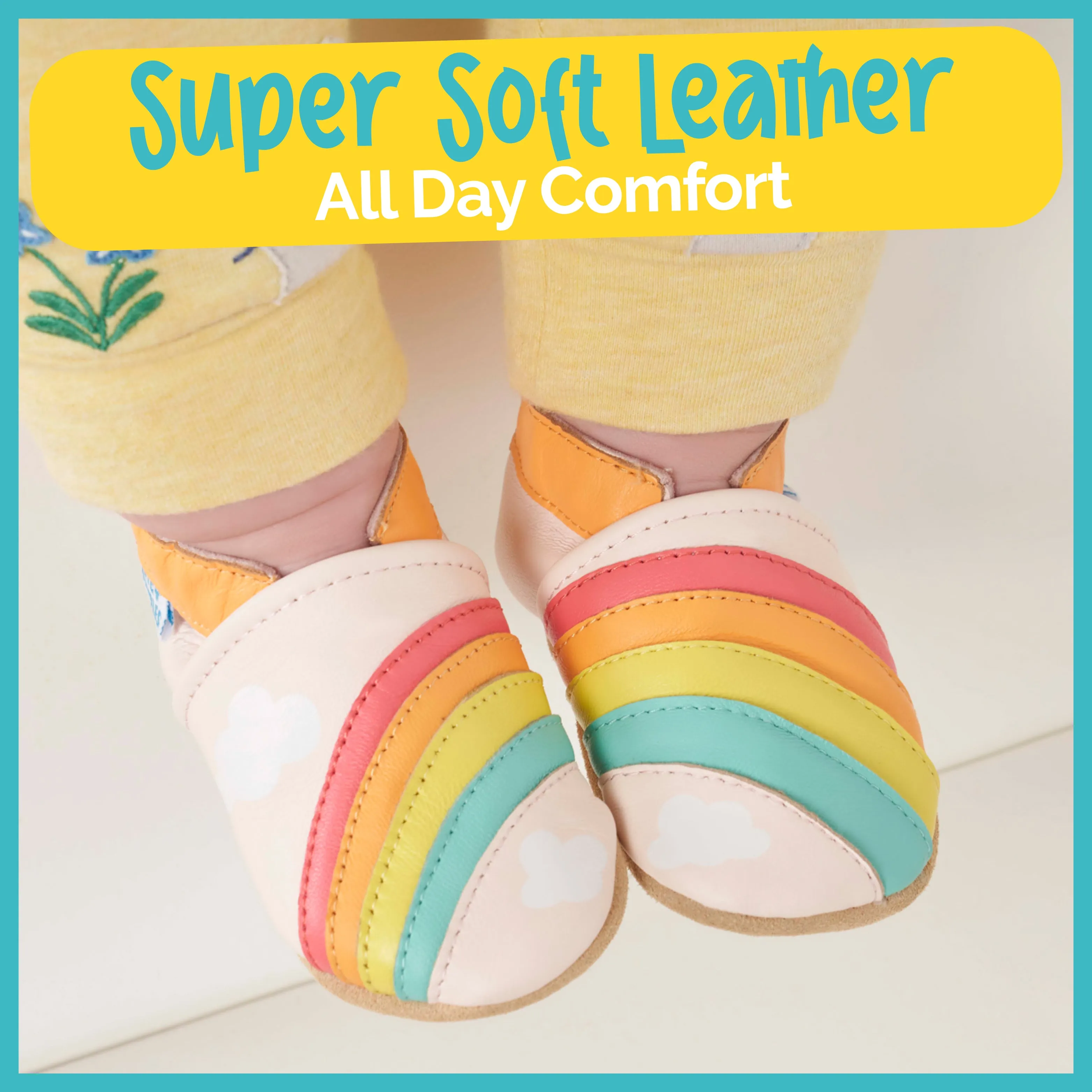 Rainbow Soft Leather Baby Shoes
