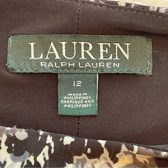 Ralph Lauren Ruched Fitted Dress 3/4 Sleeve Faux Wrap Bodycon Stretch Pullover
