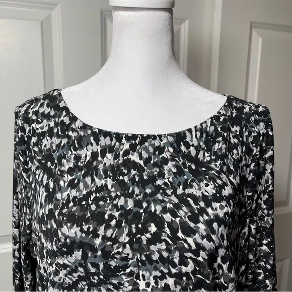 Ralph Lauren Ruched Fitted Dress 3/4 Sleeve Faux Wrap Bodycon Stretch Pullover