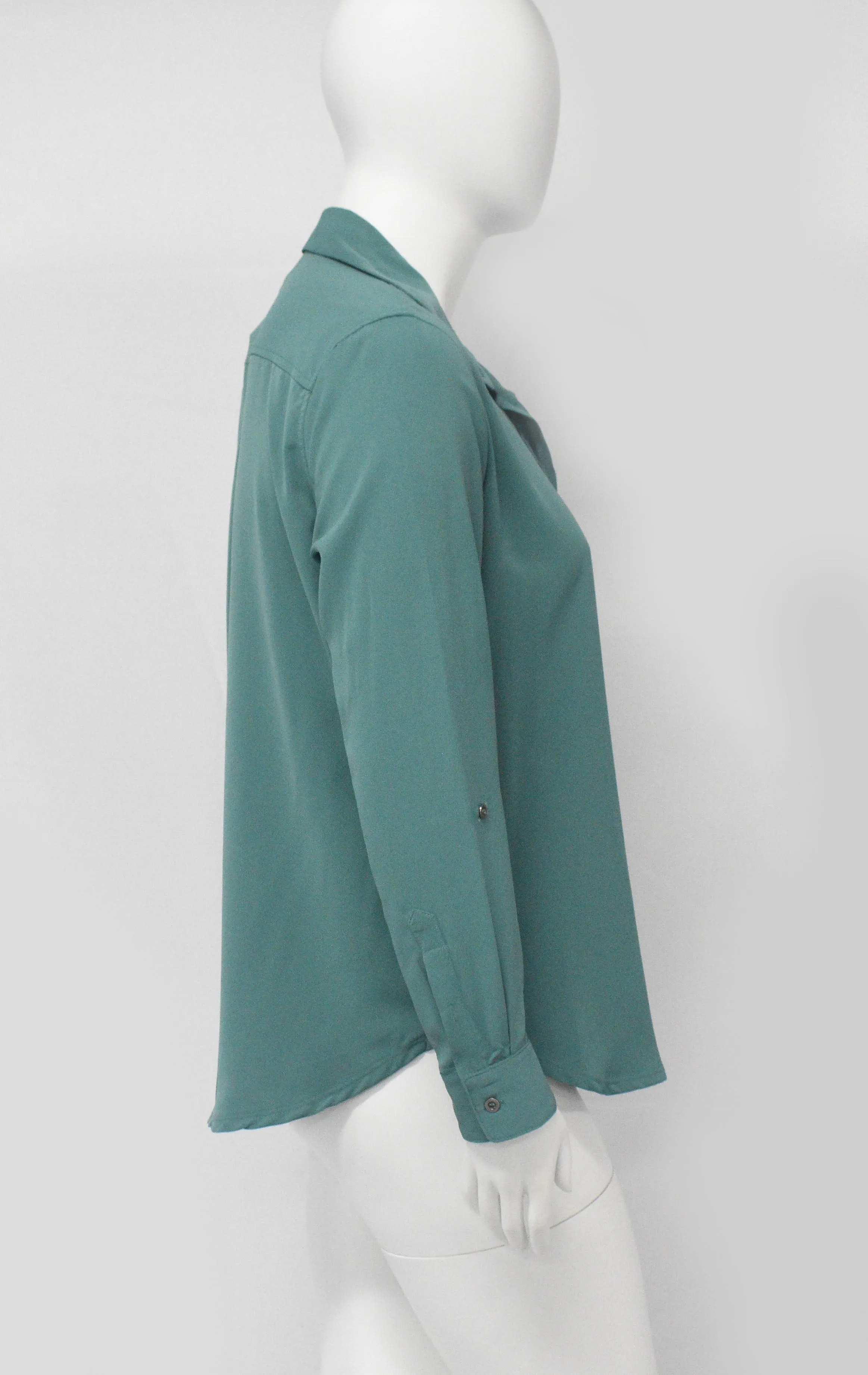 Rapheeze Long Sleeve Ladies Elastane Soft Cotton Dress Shirt-Teal
