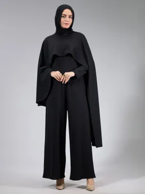 Rastan Timeless Elegance Crepe Modesty Dress with Cape Detail