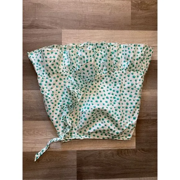 Rebecca Taylor Emerald Daisy Faux Wrap Skirt, Size 8, MSRP $295