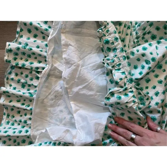 Rebecca Taylor Emerald Daisy Faux Wrap Skirt, Size 8, MSRP $295