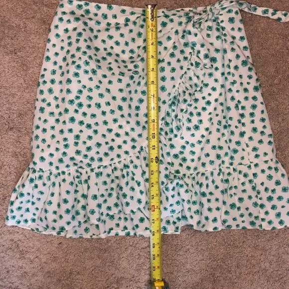 Rebecca Taylor Emerald Daisy Faux Wrap Skirt, Size 8, MSRP $295