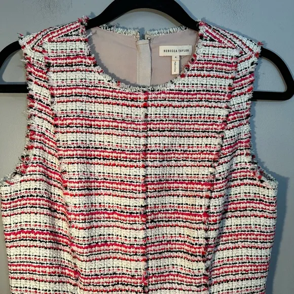Rebecca Taylor Pink Tweed A Line Dress Size 4