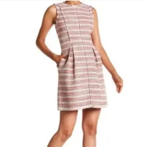 Rebecca Taylor Pink Tweed A Line Dress Size 4