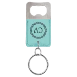 Rectangle Leatherette Bottle Opener Keychain