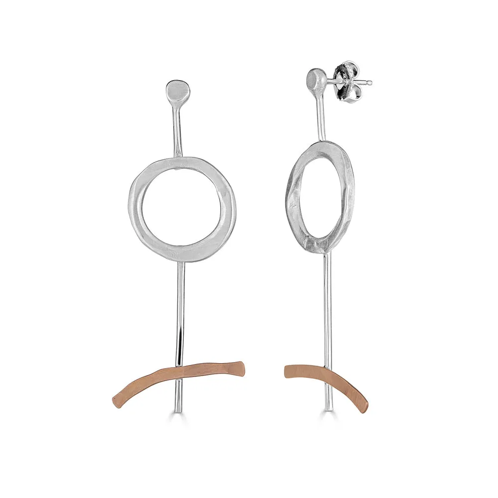 Recycled Sterling Silver Modern Lines Earrings