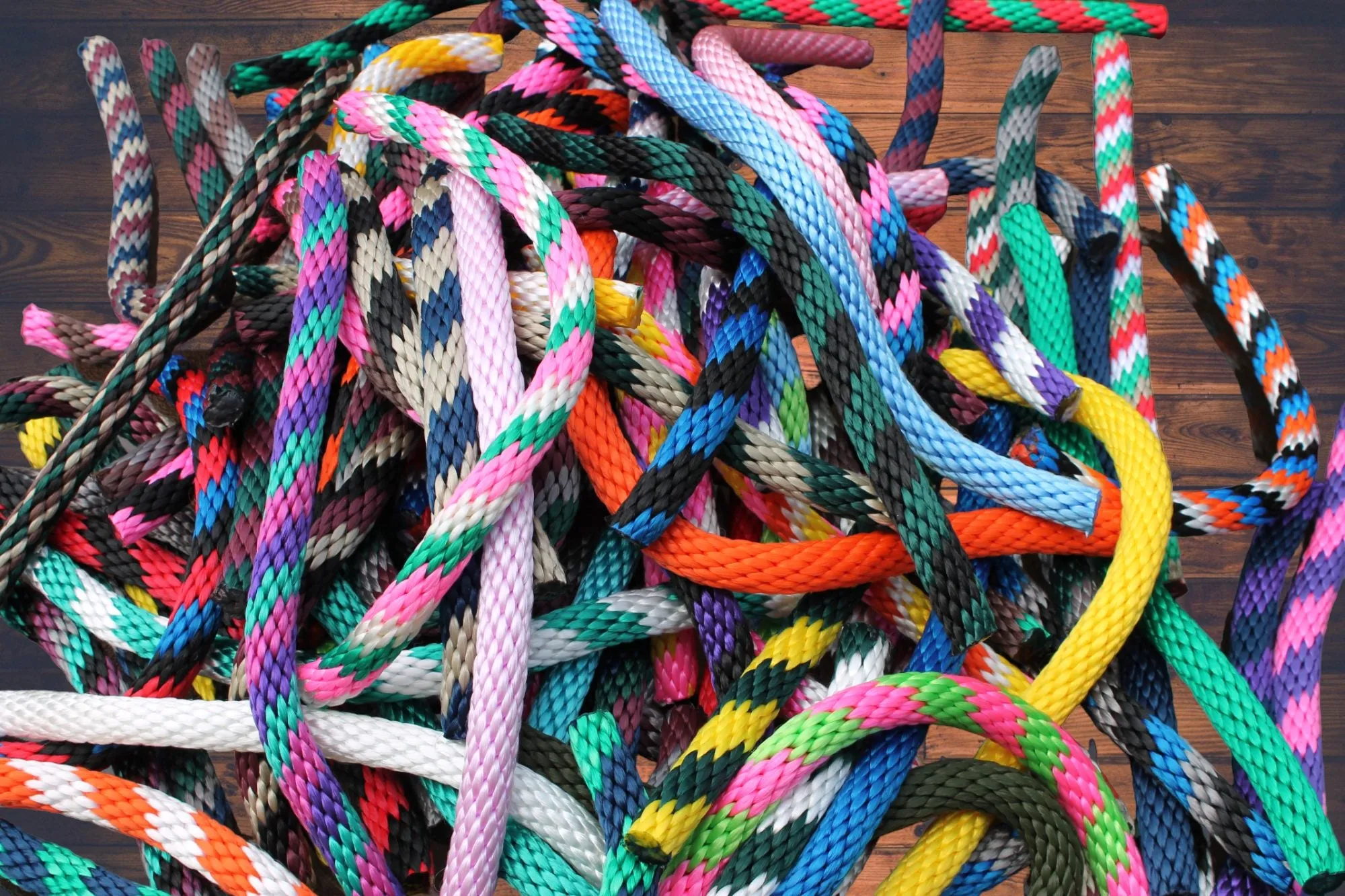 Red and Black Solid Braided Multifilament Polypropylene Rope