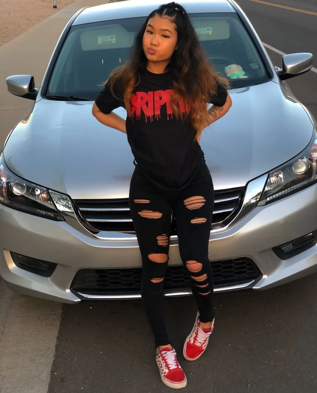Red Drippin | Black Tee