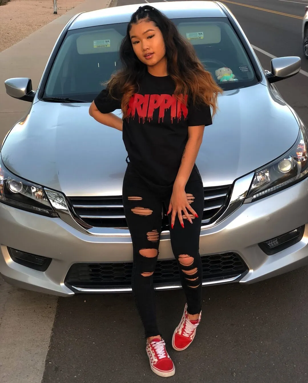 Red Drippin | Black Tee
