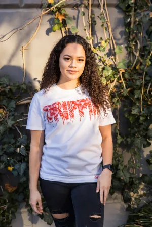 Red Paisley Bandana Drippin | White Tee