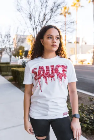 Red Paisley Bandana Sauce | White Tee