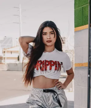 Red Rose Drippin | White Tee