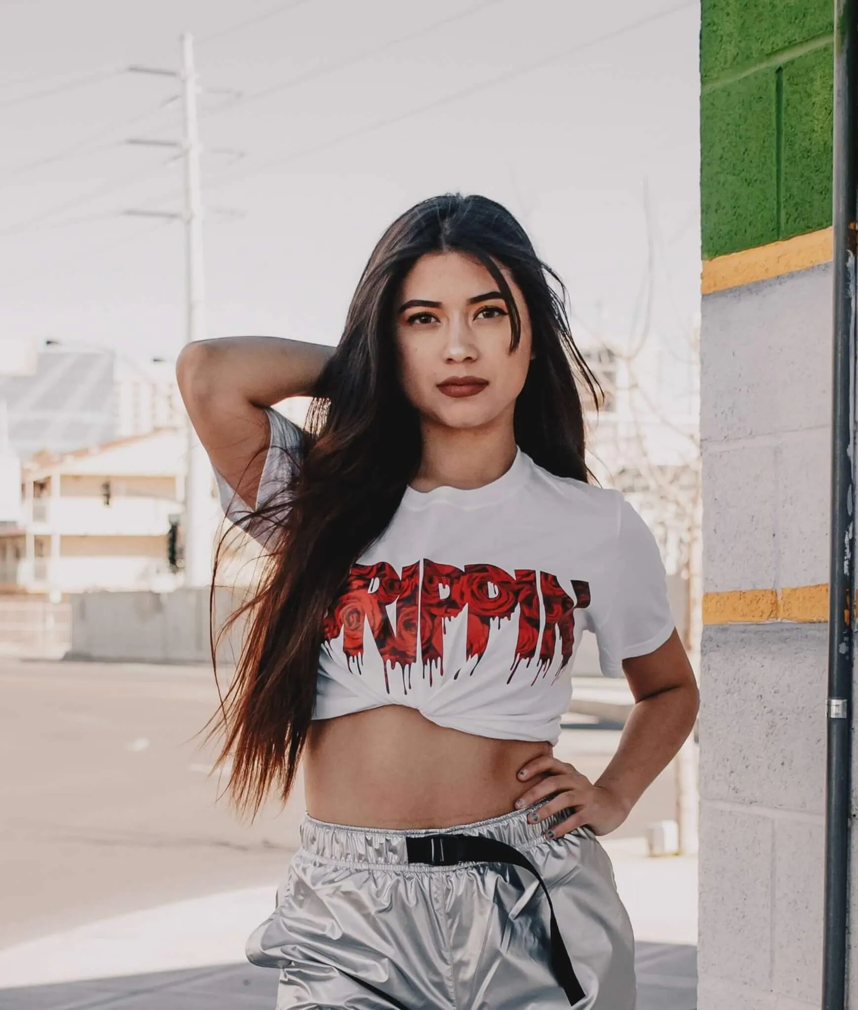 Red Rose Drippin | White Tee