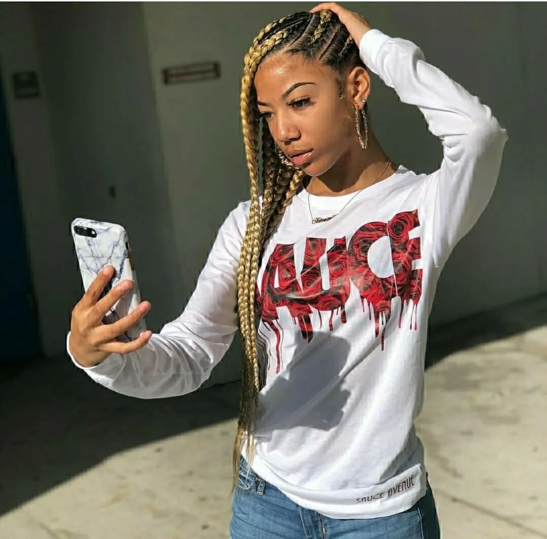 Red Rose Sauce | White Long Sleeve Tee