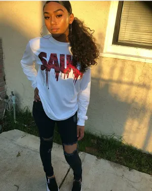 Red Rose Sauce | White Long Sleeve Tee
