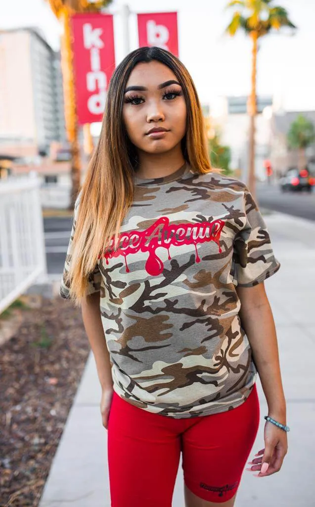 Red SA Drip | Desert Camo Tee