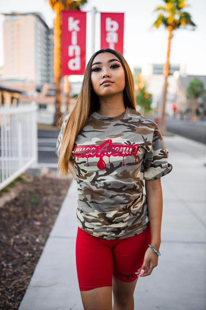 Red SA Drip | Desert Camo Tee