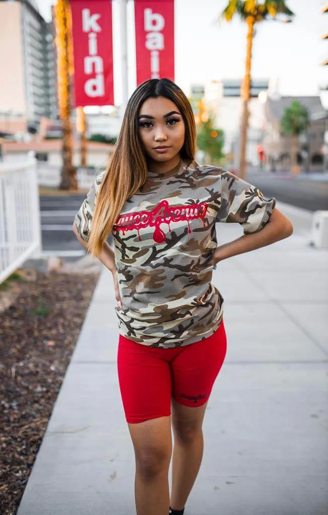 Red SA Drip | Desert Camo Tee