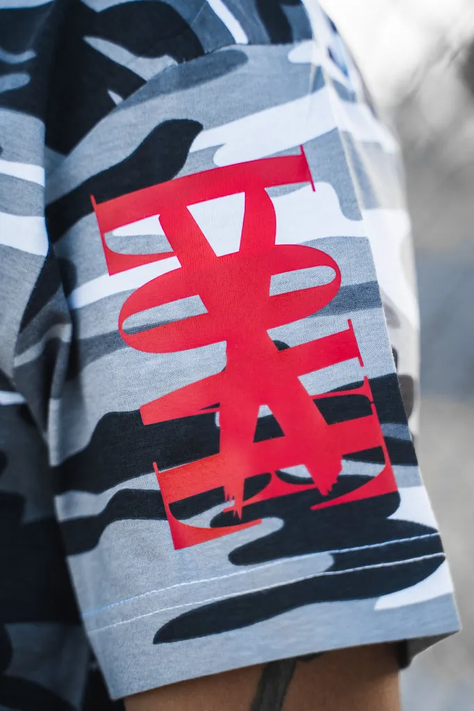 Red Sauce Is Forever (Vertical Big) | White Camo Tee (LOVE Sleeve)
