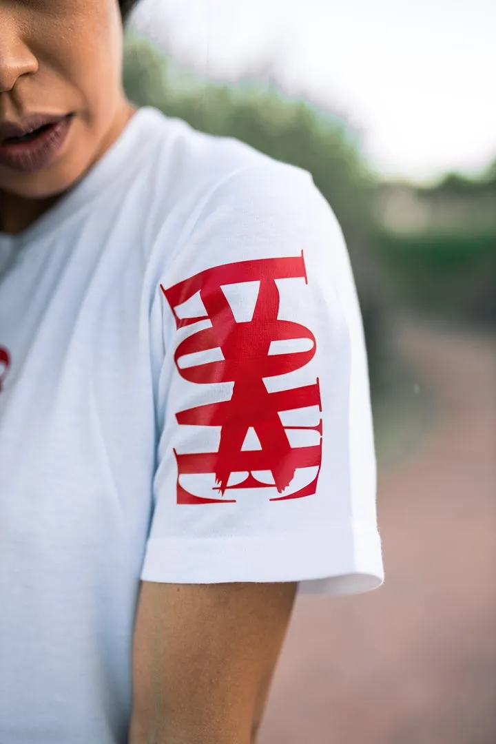 Red Sauce Is Forever (Vertical Big) | White Tee (LOVE Sleeve)