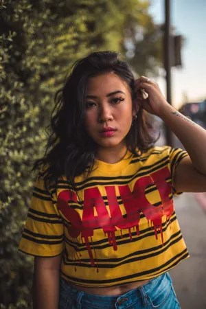 Red Sauce | Yellow/Black Double Stripe Tee