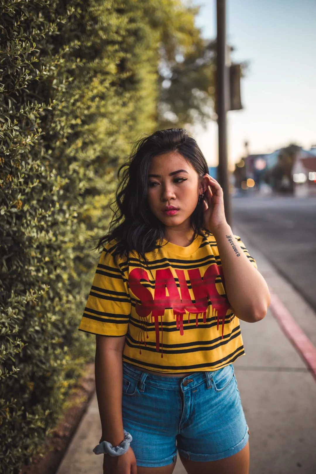 Red Sauce | Yellow/Black Double Stripe Tee