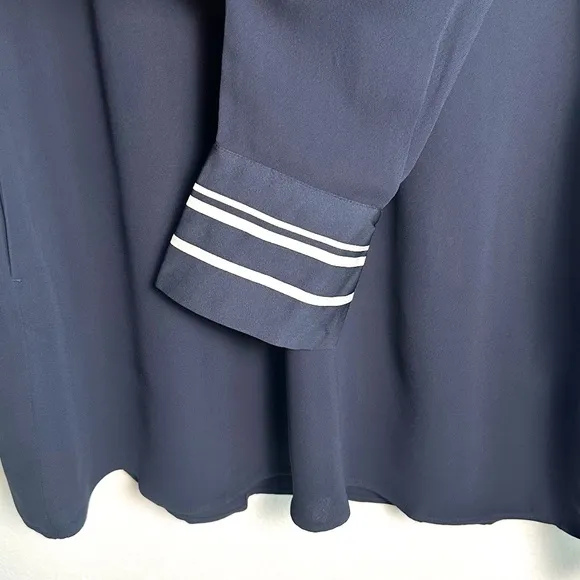 Reiss Feya Stripe Detail Mini Dress US Size 10 Navy Blue MISSING TIE BELT