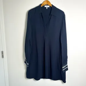 Reiss Feya Stripe Detail Mini Dress US Size 10 Navy Blue MISSING TIE BELT