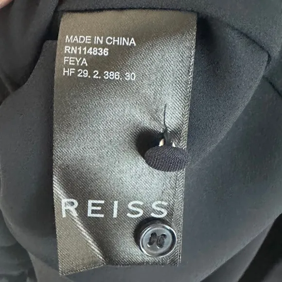 Reiss Feya Stripe Detail Mini Dress US Size 10 Navy Blue MISSING TIE BELT