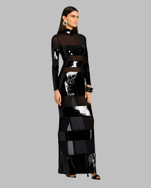 RETROFETE | Melina Sequin Dress | Black