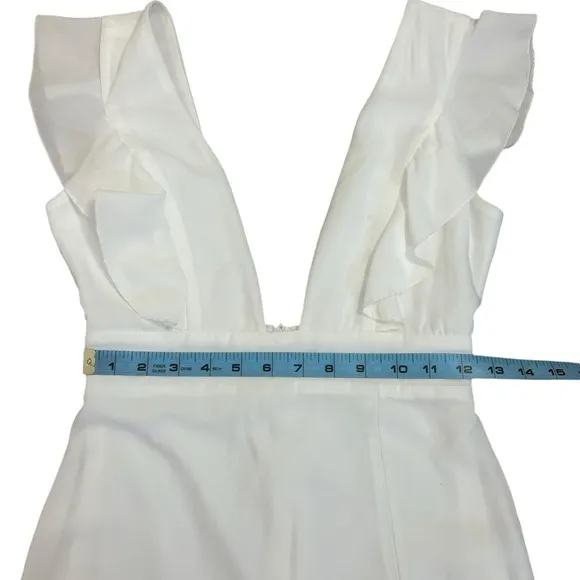 Revolve Superdown White Plunge Neckline Harlow Mini Dress Bodycon Women’s Sz XS