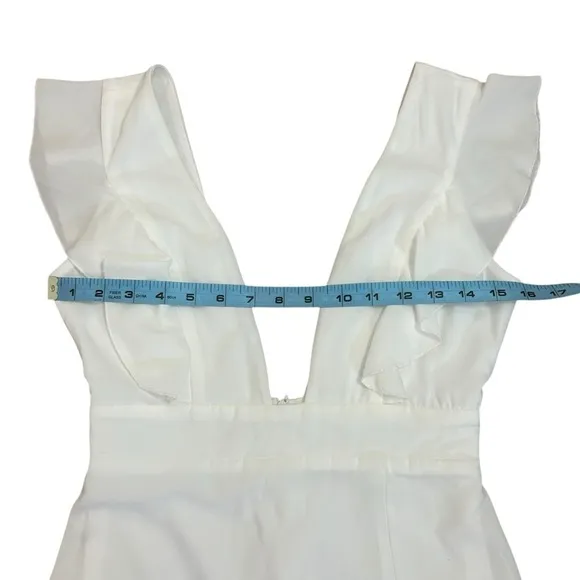 Revolve Superdown White Plunge Neckline Harlow Mini Dress Bodycon Women’s Sz XS