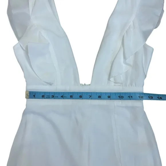 Revolve Superdown White Plunge Neckline Harlow Mini Dress Bodycon Women’s Sz XS