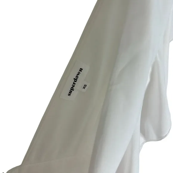 Revolve Superdown White Plunge Neckline Harlow Mini Dress Bodycon Women’s Sz XS