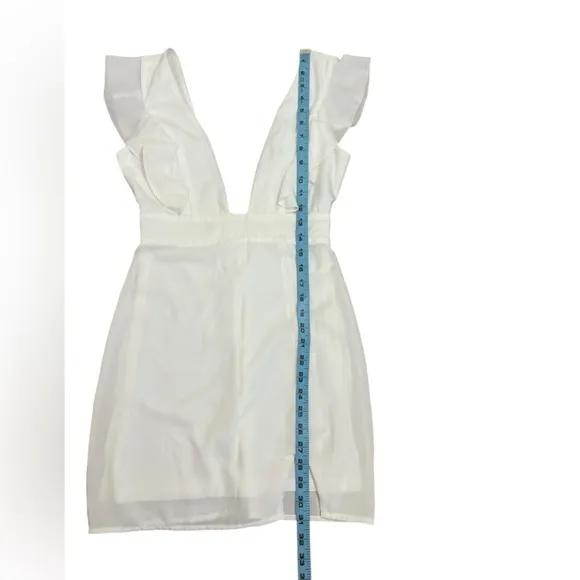 Revolve Superdown White Plunge Neckline Harlow Mini Dress Bodycon Women’s Sz XS