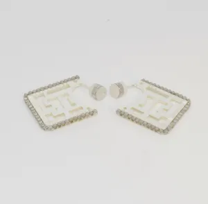 RHODOS EARRINGS IN SILVER AND NEUTRAL COLORS