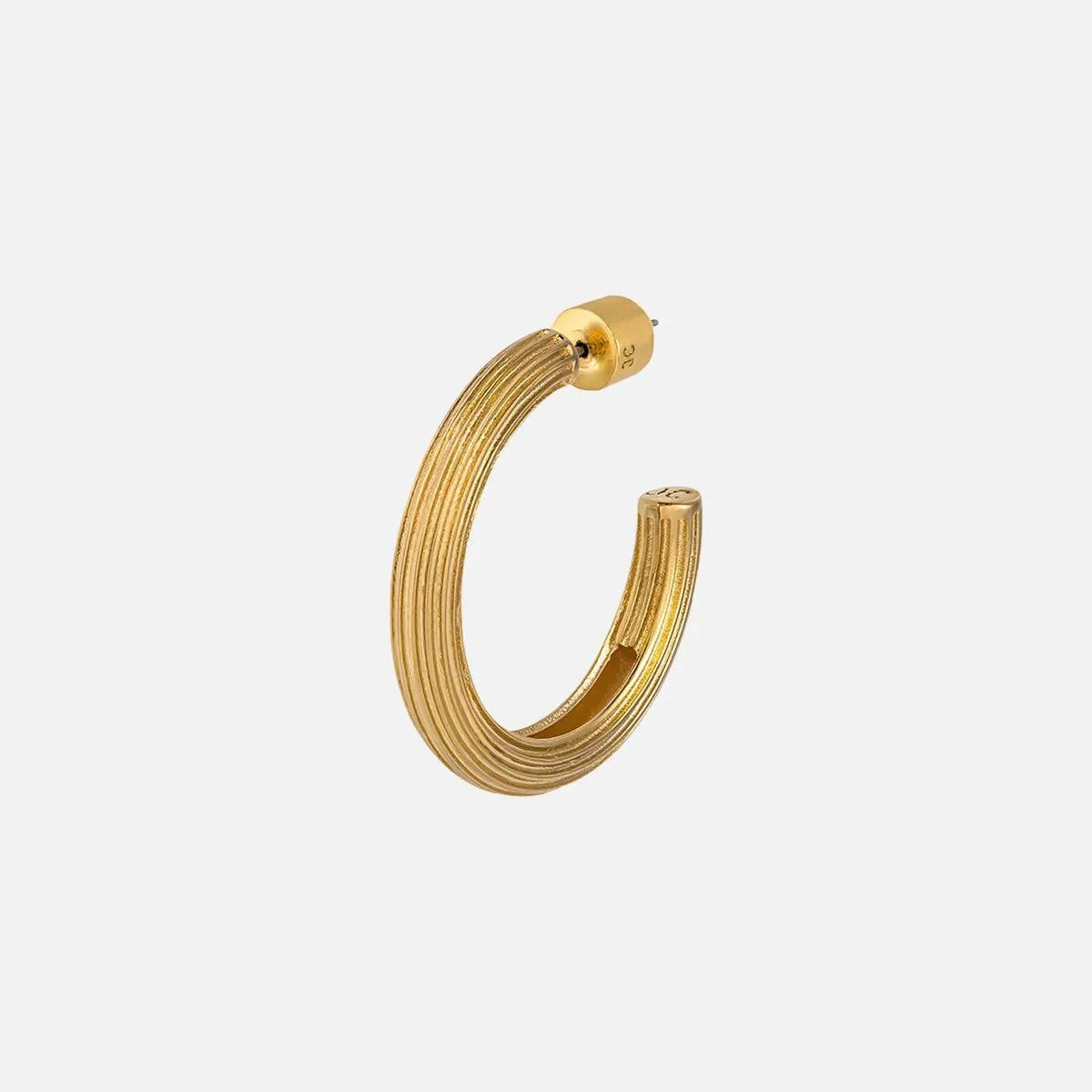 Ribbed Hoop Earring