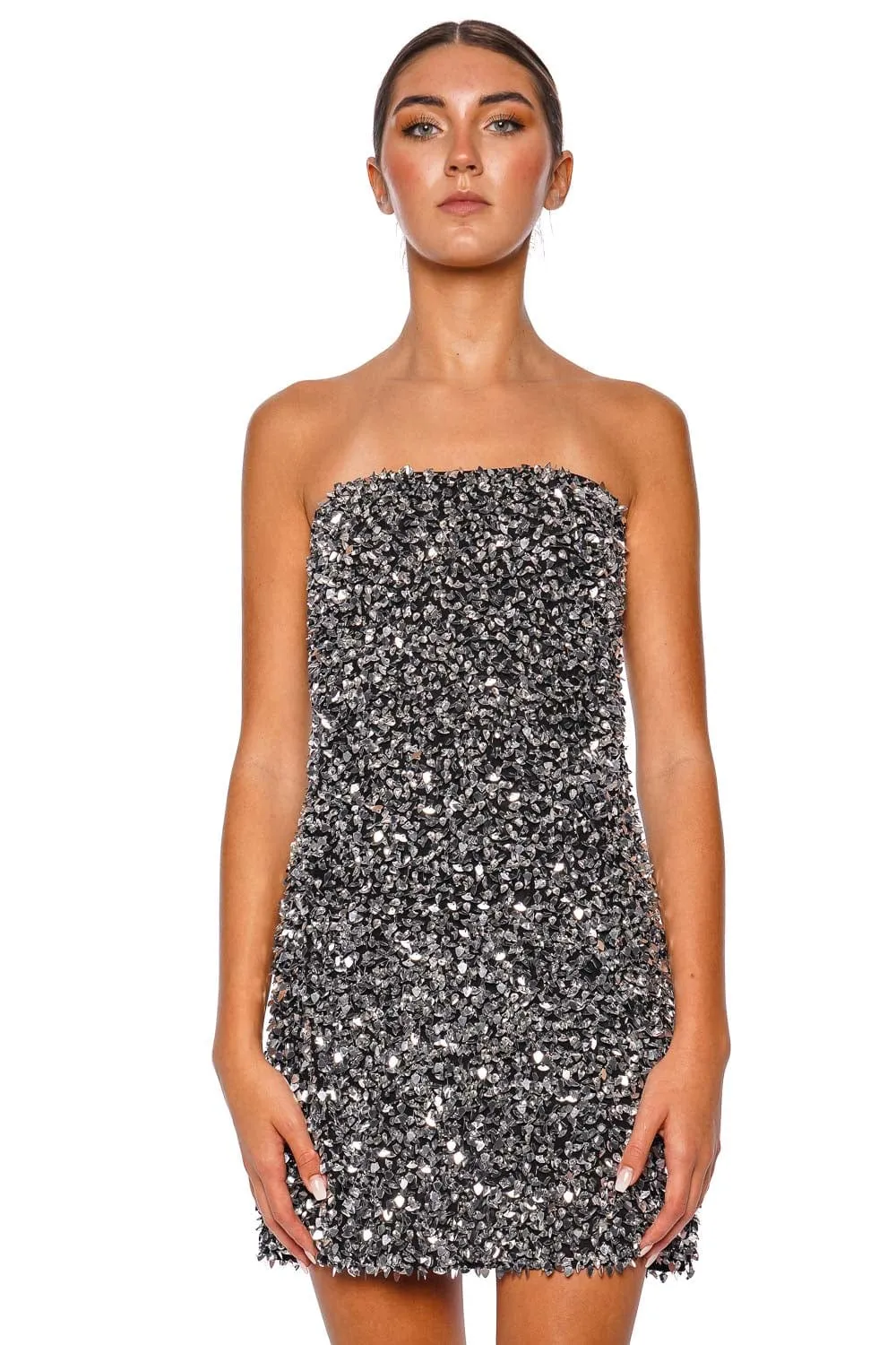 Romy Sequin Strapless Tube Mini Dress