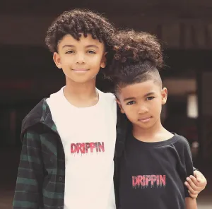 Rose Drippin (S) | Black Kids Tee