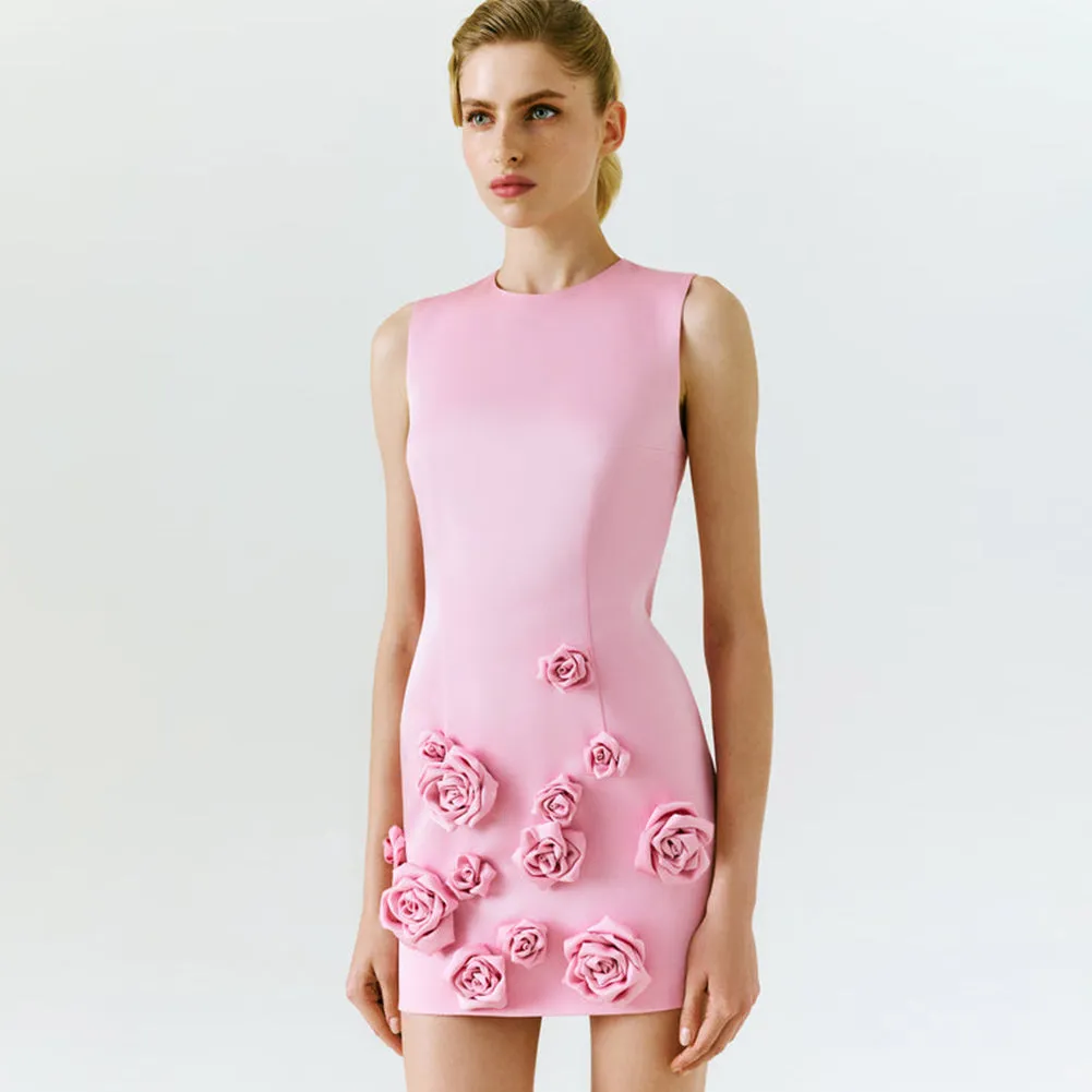 Round Neck Sleeveless Plain Mini Dress KLYF1009