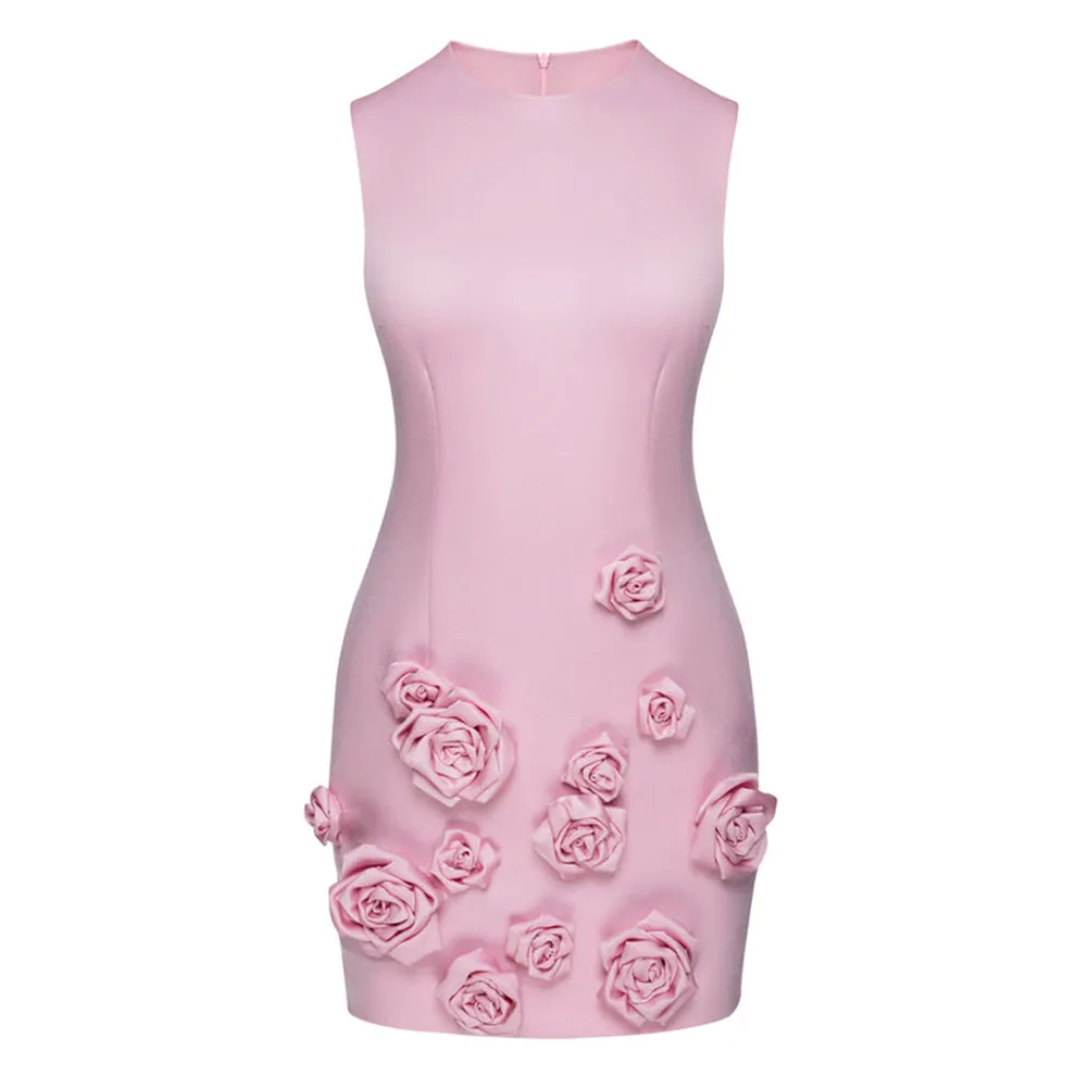 Round Neck Sleeveless Plain Mini Dress KLYF1009