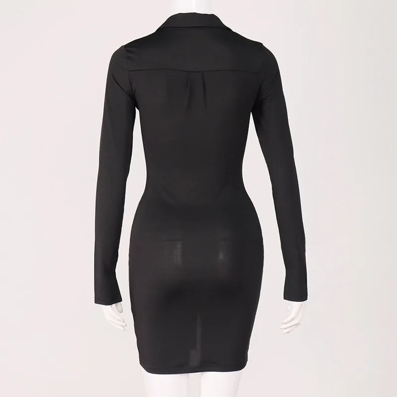 Ruched Black Bandage Dress