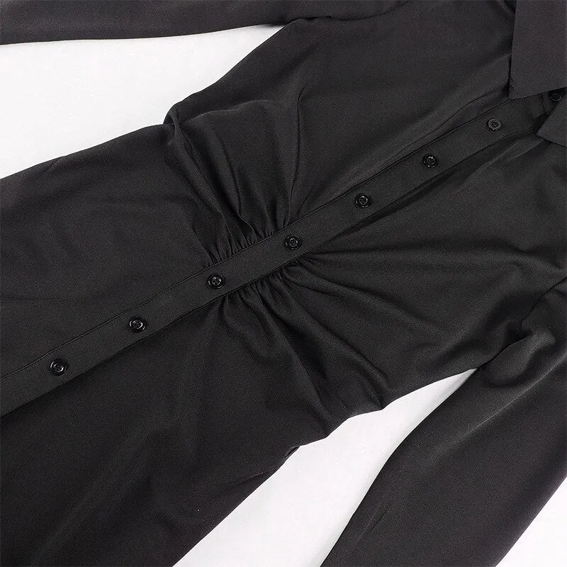 Ruched Black Bandage Dress