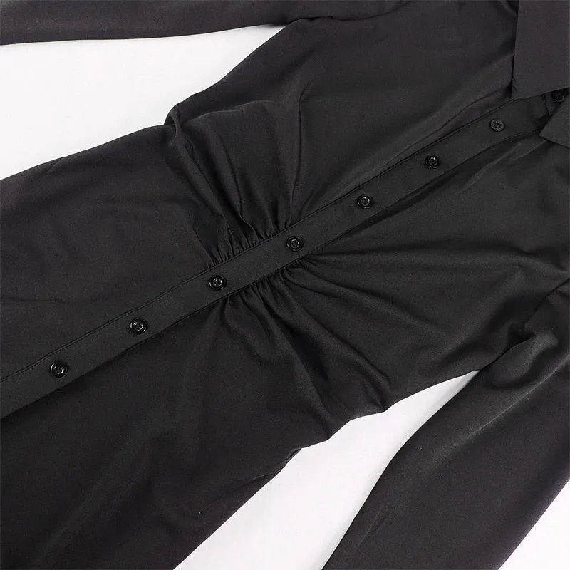 Ruched Black Bandage Dress