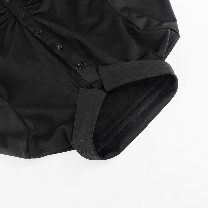 Ruched Black Bandage Dress