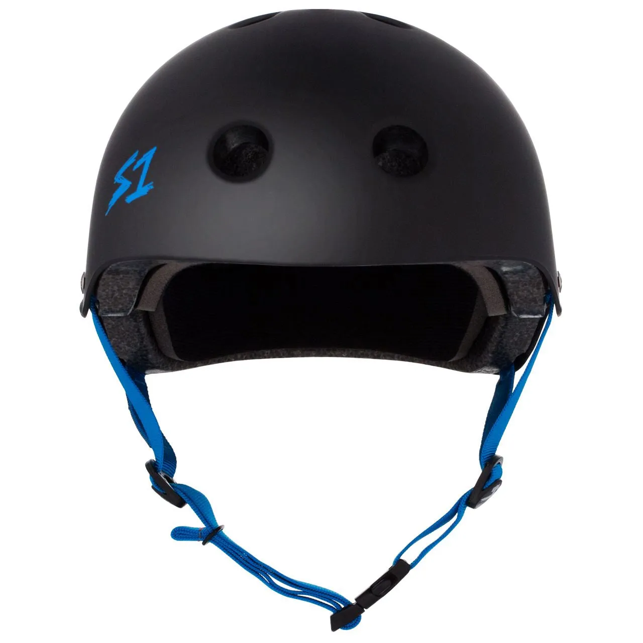 S1 Lifer Helmet - Matt Black W/Cyan Strap